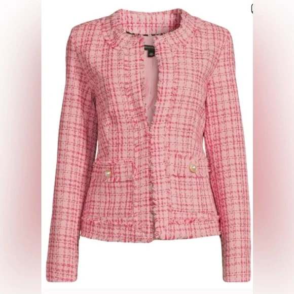 Nanette Lepore Tweed Jacket with Pearl and Gold Accents - Picture 2 of 8